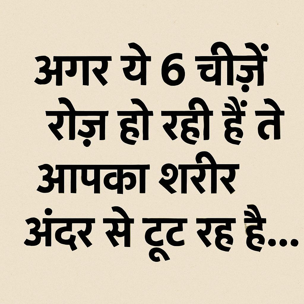 अगर ये 6 चीज़ें रोज़ हो रही हैं तो 
आपका शरीर अंदर से टूट रहा है...

बहुत ज़्यादा देर होने से पहले समझ लीजिए — वरना शरीर धीरे-धीरे चुपचाप खत्म हो जाएगा।

(💾 इसे सेव कर सुरक्षित कर लें, 
 ऐसी पोस्ट बार-बार नहीं आती...)
बहुत ही ज्ञानवर्धक लेख  2 मिनट समय निकालकर Thread अंत तक जरूर