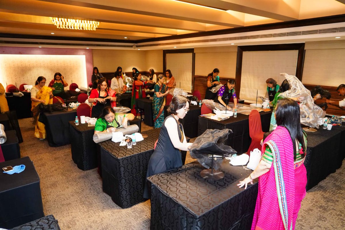 On 1st August, Ms. Megumi Hamuro, Culture and Information Consul attended Ikebana International Mumbai's workshop with unconventional material &amp; Teej celebrations.