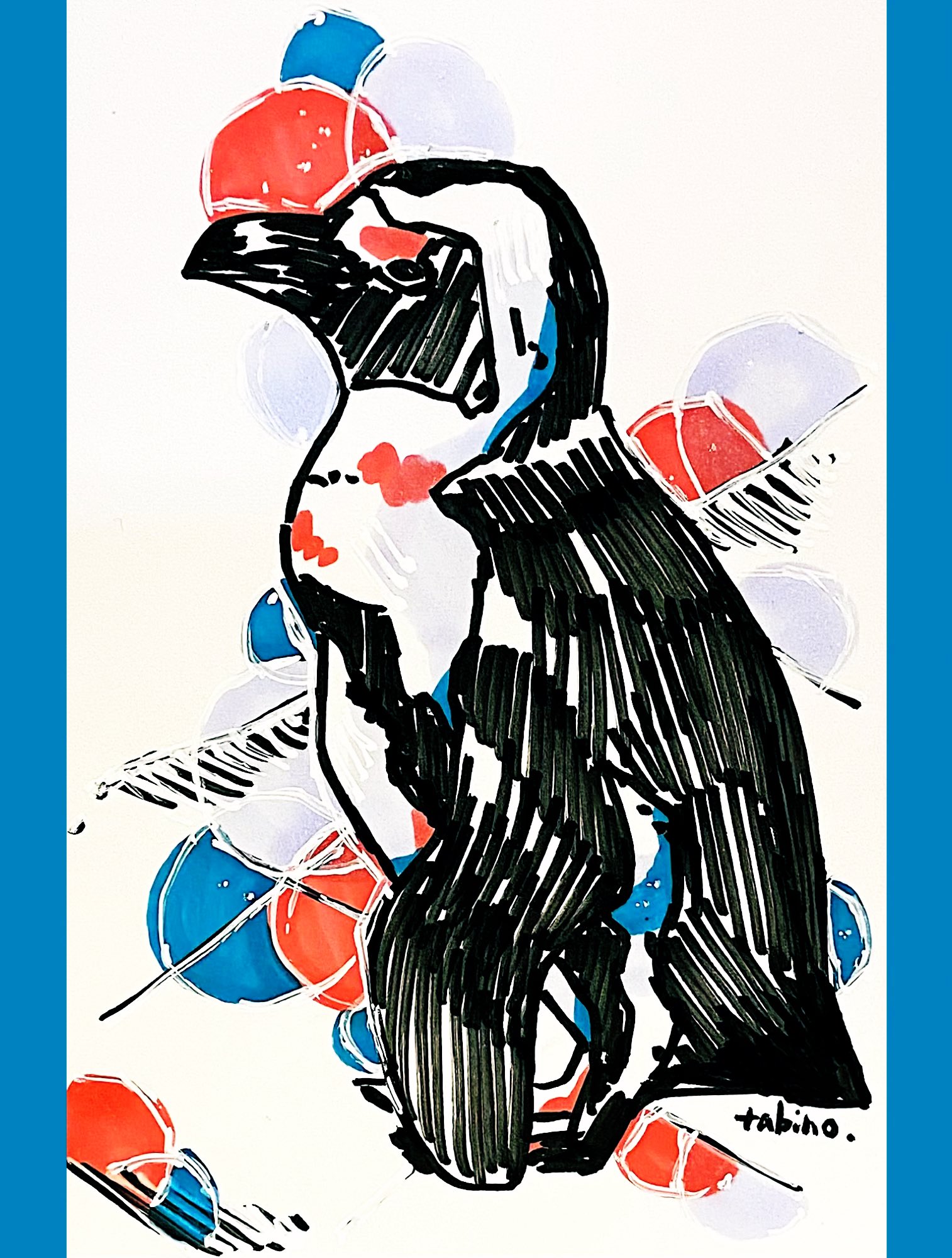 原画 デザイン画 ペンギン 言葉の棘 #64 銅版画：ペンギン 版画 Mai.Yamashita 通販 18478815｜Creema