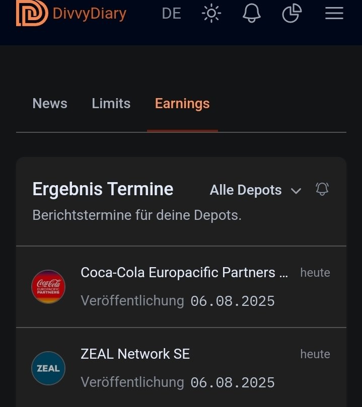 #EarningsReport
#CocaColaEP
#ZEALNetwork

Mal schauen wohin die Reise heute geht.