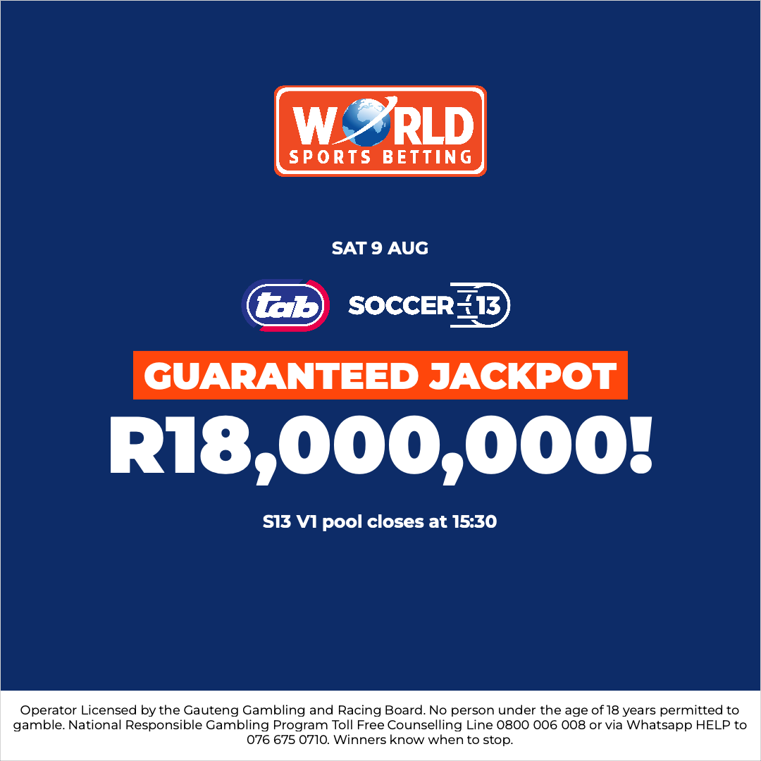 WorldSportsBet's tweet image. Soccer 13 is at a MASSIVE R18 MILLION this weekend!

Now available directly on your WSB account, you can place your bets straight into the official Soccer TOTE pools – no hassle, just big winning potential! ⚽ 

📲 Bet Now: ow.ly/ZBAo50VtXM7

#WSB #Soccer13 #JackpotWeekend