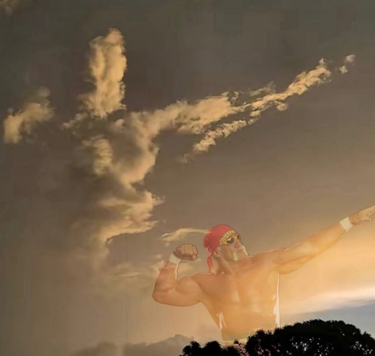 The clouds in Clearwater, Florida where Hulk Hogan passed away looks like him doing his signature pose