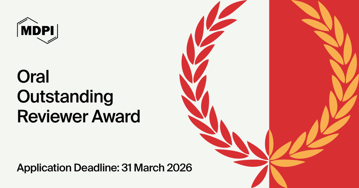 🏆Announcing the Oral Outstanding Reviewer Award

We are thrilled to introduce the first Oral Outstanding Reviewer Award to honor the dedication, professionalism, and timely contributions of our peer reviewers.

See more details: mdpi.com/about/announce…

<a href="/Oral_MDPI/">Oral MDPI</a>  
#PeerReview