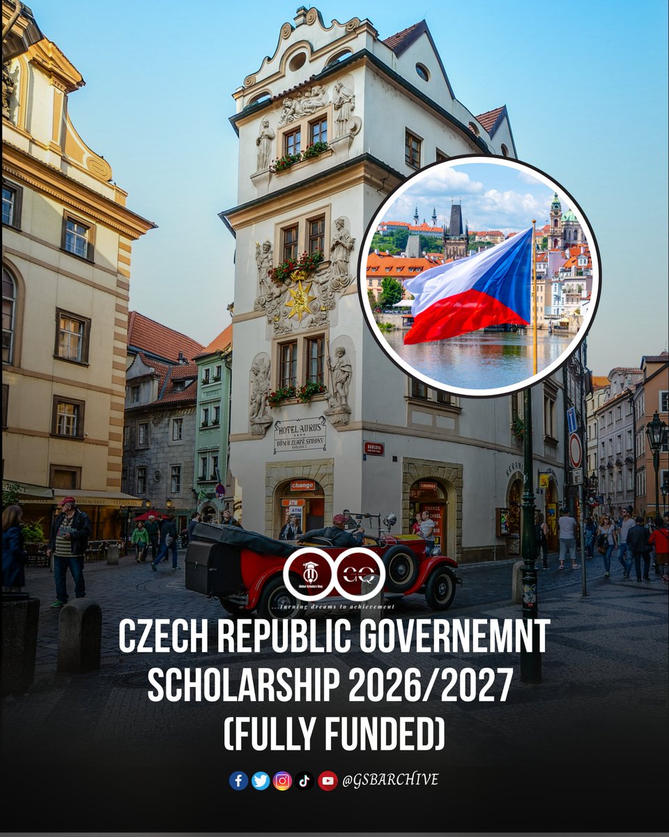GSBarchive's tweet image. 🇨🇿 Czech Gov’t Scholarship 2026/27 🇨🇿
Fully Funded for Master’s &amp;amp; PhD!
✅ Tuition ✅ Stipend ✅ Travel
🎓 Fields: Eng, IT, Env, Agri &amp;amp; more
📅 Deadline: Sept 30, 2025
🔗 Apply: vlada.cz/en/media-centr…
📲 More info: whatsapp.com/channel/0029Va…
#StudyAbroad #Scholarships #CzechRepublic