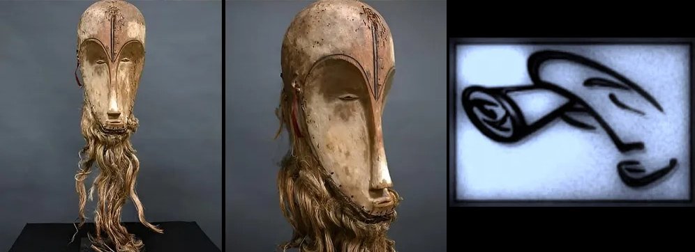 ehcmier's tweet image. "...a 19th-century ritual object from the Fang people of Gabon, a sacred funerary relic..."
(Photos by PASCAL GUYOT/AFP)