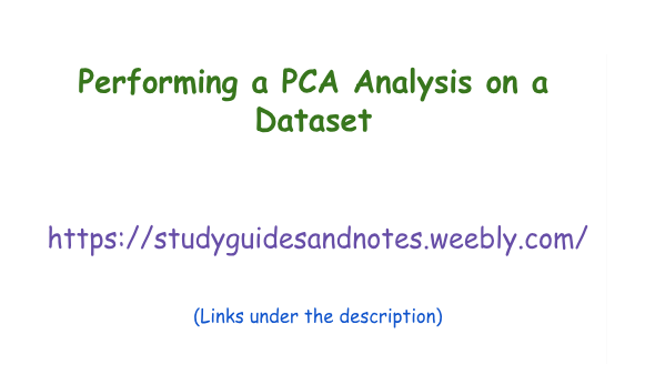 study_guideme's tweet image. Performing a PCA Analysis on a Dataset
This study will guide you through the process of performing a PCA analysis.
Find more: youtu.be/ybwGeQfGnDI
#PCAanalysis #PCA #statisticalmethods #Eigenvalues #Eigenvectors #stat3001 #FinancialandManagerialStatistics