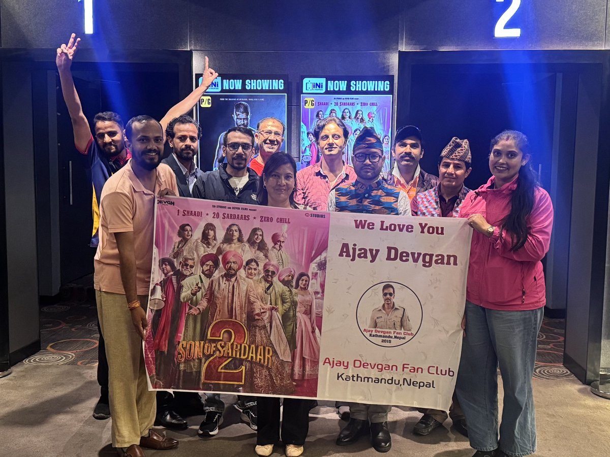 CELIBRATION IN NEPAL 🇳🇵🇳🇵 #SonOfSardar2 
AT kathmandu  #AjayDevgn  
Must Watch Movie Fully Family Entertainment 🔥Chaa Gaye Paaji <a href="/ajaydevgn/">Ajay Devgn</a> ❤️🔥 <a href="/ajaydevgn/">Ajay Devgn</a> <a href="/mrunal0801/">Mrunal Thakur</a> <a href="/WeLoveAjayDevgn/">Ajay Devgn Fan Club ™</a> <a href="/ADFFilms/">Devgn Films</a> <a href="/Gaurav_5599/">Gaurav Mishra🇮🇳</a> <a href="/NysaAjayDevgn/">Nysa Devgn</a> <a href="/Fearless_Nitin/">N I T I N</a> <a href="/NishantADHolic_/">nishant.</a>