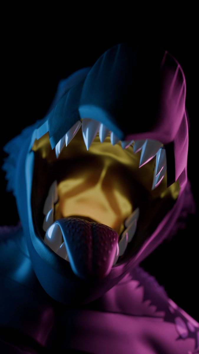 Every fiber in your body begs you to run, yet you can't help but stare. Your mind is overwhelmed by the sight of me. Proximity is a dangerous game not many win. The warm lull of my slimy internals never leave your mind, just as you will never leave my slimy prison~

#furry #vore