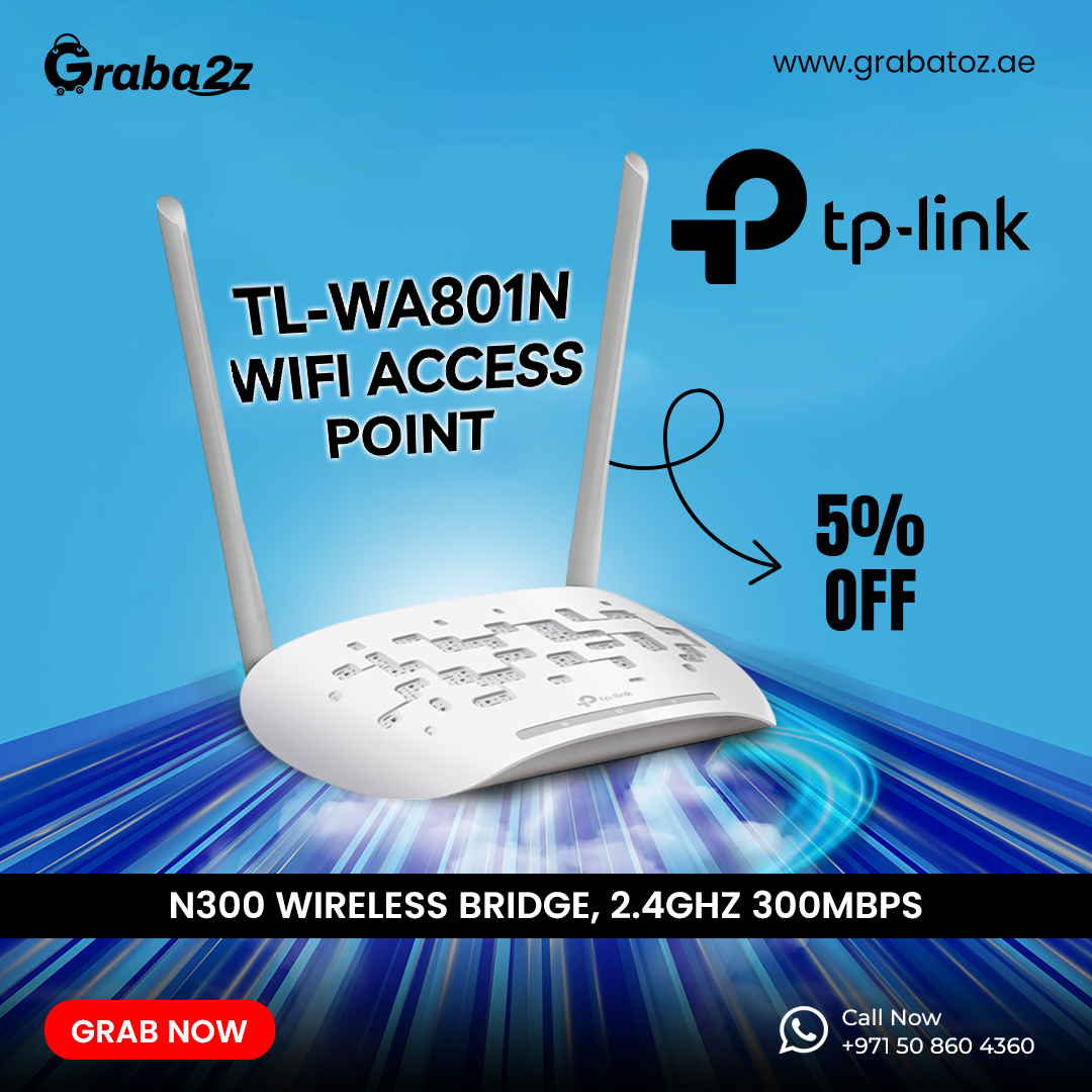 GrabAtoz's tweet image. 📶 Boost your WiFi range with TP-Link TL-WA801N!
🔥 Now at 5% OFF — 300Mbps | 2.4GHz | Wireless Bridge

🛒 Order now: grabatoz.ae

#TPLink #WiFiAccessPoint #NetworkingDeals #tech #uae