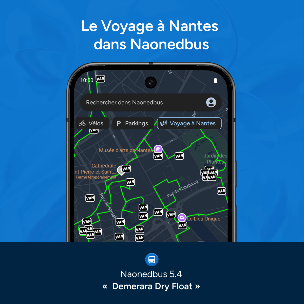 Le Voyage à Nantes s’invite dans Naonedbus !

Pour la saison du Voyage à Nantes, les œuvres emblématiques sont désormais visibles directement sur la carte de l’app.

Téléchargez Naonedbus ici : play.google.com/store/apps/det…

#Nantes #Vacances #VAN