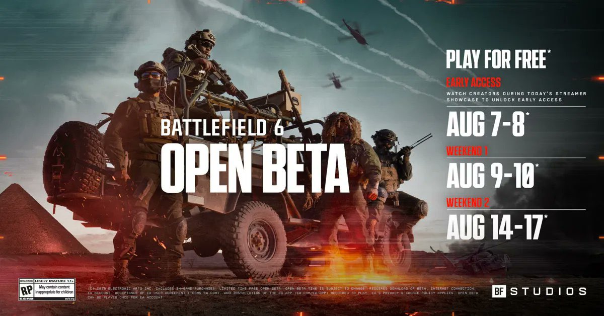 itsmek0k0__'s tweet photo. Giving out some #Battlefield6 Early Access Keys. Will choice some later this day.

Retweet to enter. https://t.co/LvZbL2WskC