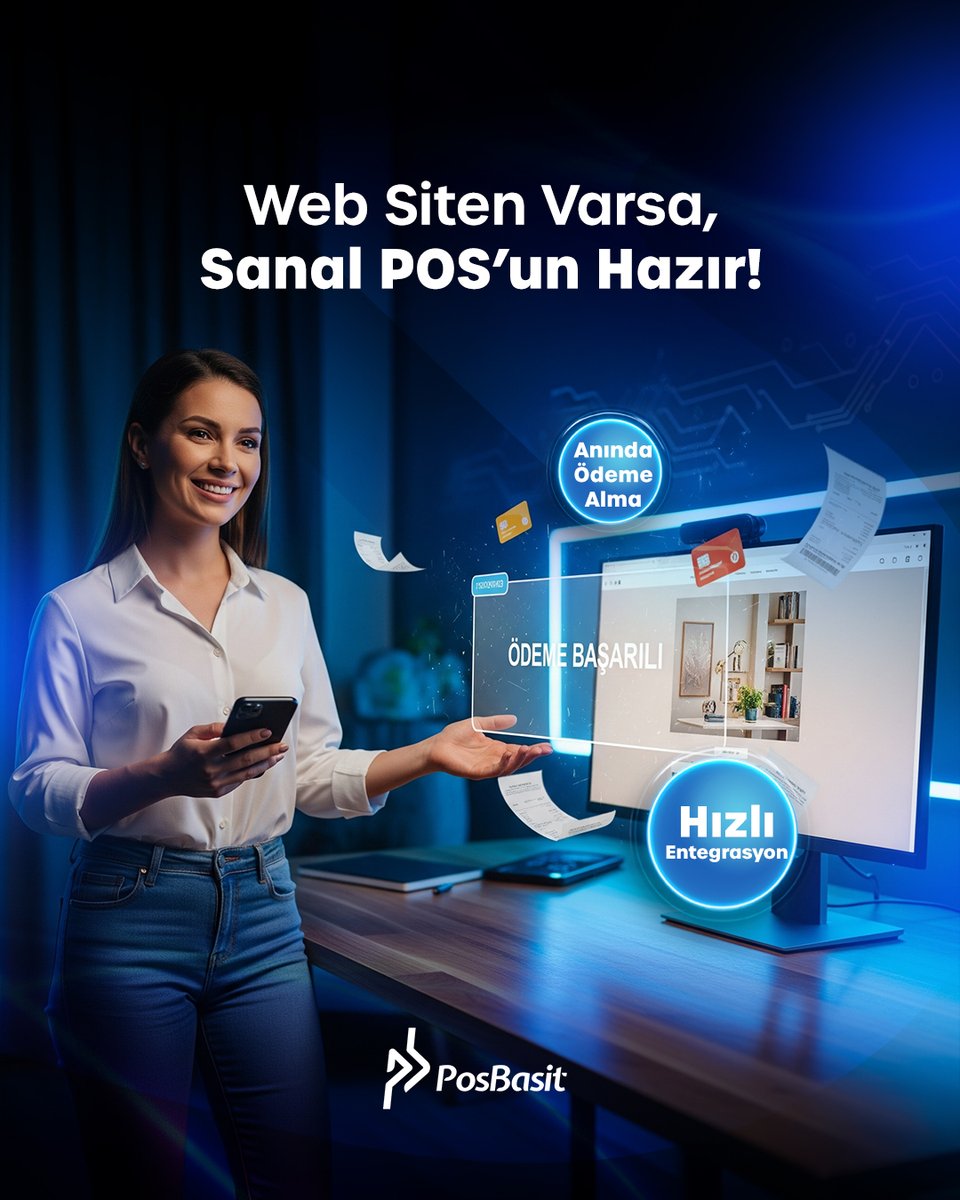 posbasit's tweet photo. Web Siten Varsa, Sanal POS’un Hazır!

İnternette satış yapmak artık çok kolay! PosBasit’e başvurunu yap, en kısa süre içerisinde sanal POS’un aktif olsun.
- Hızlı entegrasyon,
- Anında ödeme alma,
Siz web sitenizle hazır olun, PosBasit tüm ödeme işlemlerini hızlıca halletsin! https://t.co/L8t01VGgs8
