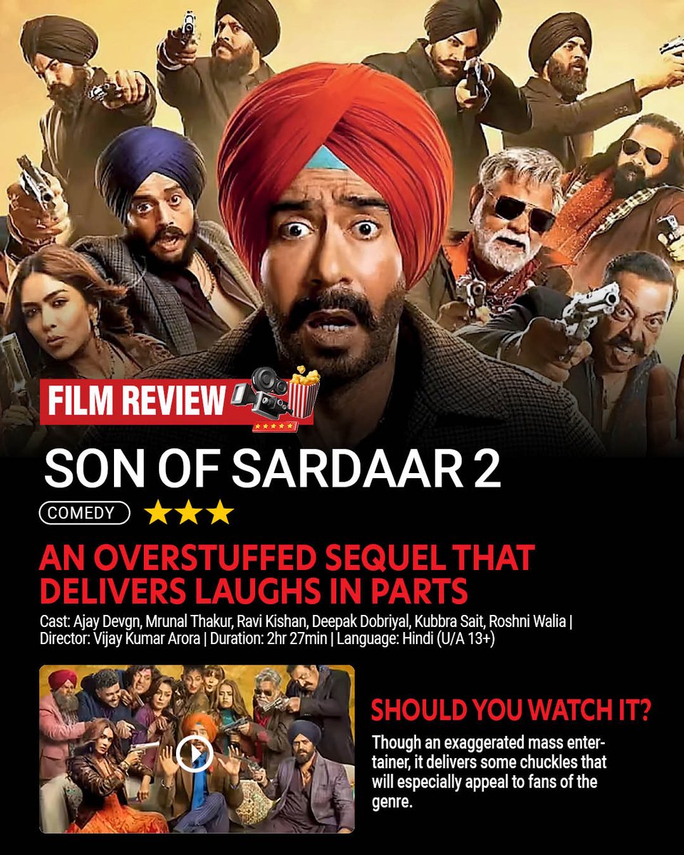 #SonofSardaar2: Director Vijay Kumar Arora’s slapstick comedy has some entertaining moments, with Indo-Pak rivalry jokes and one-liners that will keep you in splits  #FilmReview