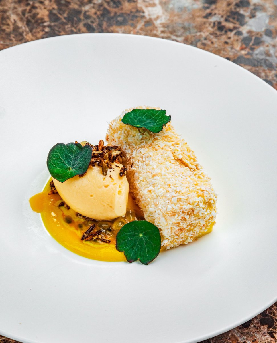 Enjoy our summer à la carte menu...⁠
⁠
Cod⁠
Pork Scotch egg, radish, watercress, rapeseed, dill⁠
⁠
Halibut⁠
Supreme asparagus, crab, kohlrabi, bisque⁠
⁠
Duck⁠
Breast, leg and liver pie, celeriac, elderberry⁠
⁠
Coconut⁠
Parfait, passion fruit, rice⁠