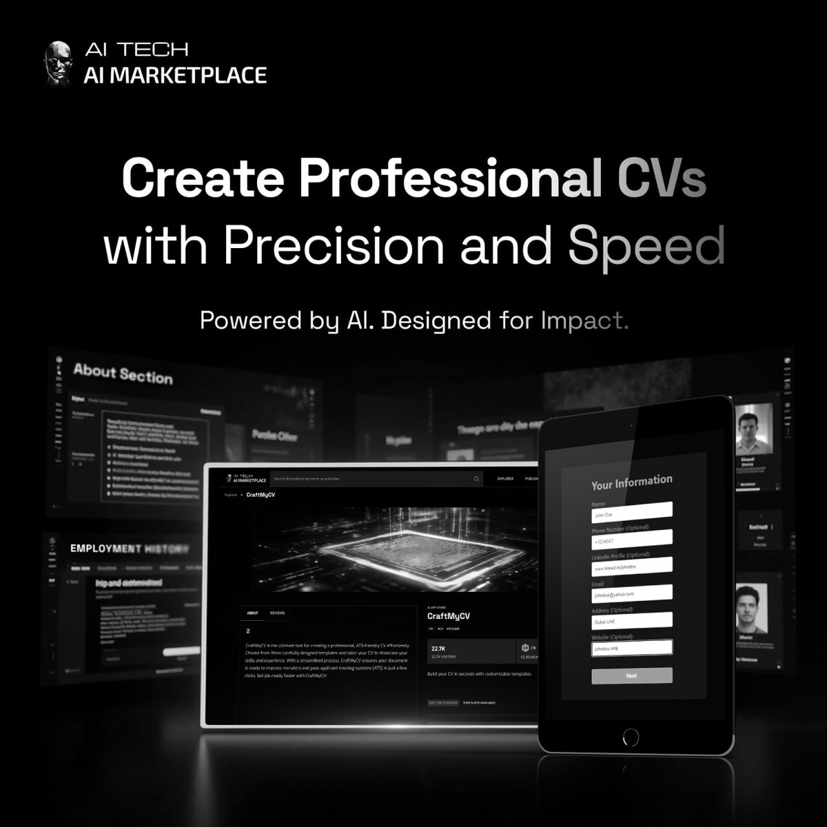💻 Create Professional CVs with Precision and Speed!

Sending applications but not getting traction?

CraftMyCV is an AI-powered tool designed to help you build a clear, professional CV that aligns with common applicant tracking systems (ATS). Whether you’re applying for your