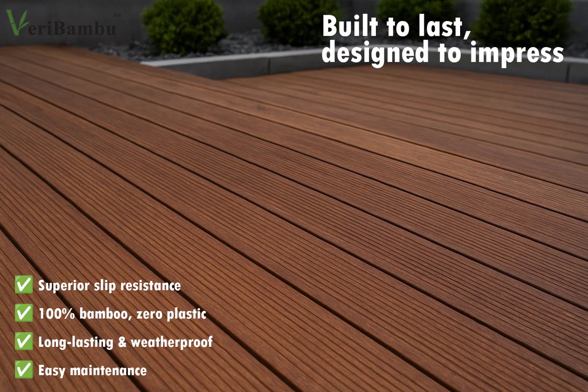 HEBMVeriBambu's tweet image. Discover the strength, elegance, and sustainability of our reconstituted bamboo decking. Perfectly designed for patios, gardens, and rooftops — built to withstand time and nature.

🌐 ebmaterial.com

#VeriBambu #OutdoorDecking #BambooSolutions #SustainableDesign