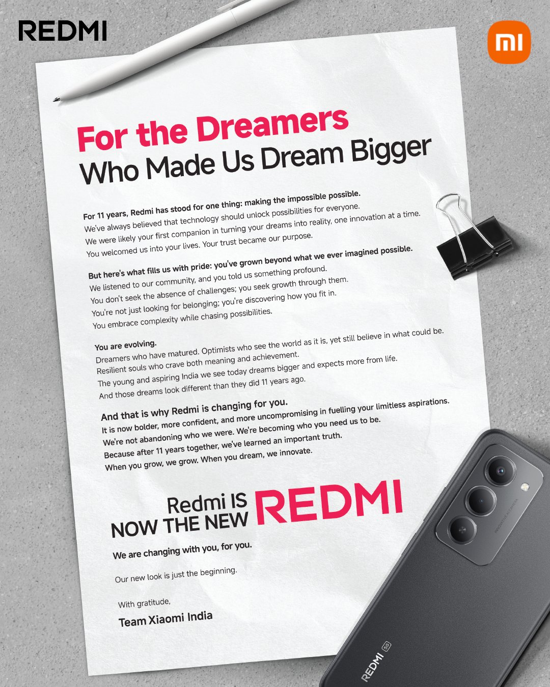 New REDMI brand's visual identity