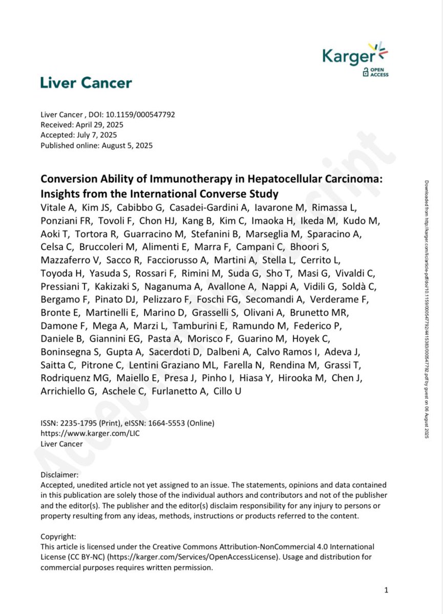 Alessandro Vitale (@vaital73) on Twitter photo 🧠 Cancer responds. Surgeons wait. Patients lose.
In our new Converse Study (n=2,379 HCC patients), 16% responded well enough to be potentially cured after Atezolizumab+Bevacizumab.
But only 3% actually received curative treatment.
We call this the under-conversion gap: 🧠 Cancer responds. Surgeons wait. Patients lose.
In our new Converse Study (n=2,379 HCC patients), 16% responded well enough to be potentially cured after Atezolizumab+Bevacizumab.
But only 3% actually received curative treatment.
We call this the under-conversion gap: