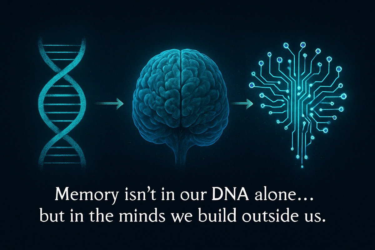 vikascodehub's tweet image. We aren’t just evolving biologically anymore
We’re entering a new layer of evolution 
Phylogenetic meets digital cognition
Where memory isn’t in our DNA alone
but in the minds we build outside us.
AI is not a tool
It’s our next neural generation. 
#FutureOfEvolution #DigitalGenes…