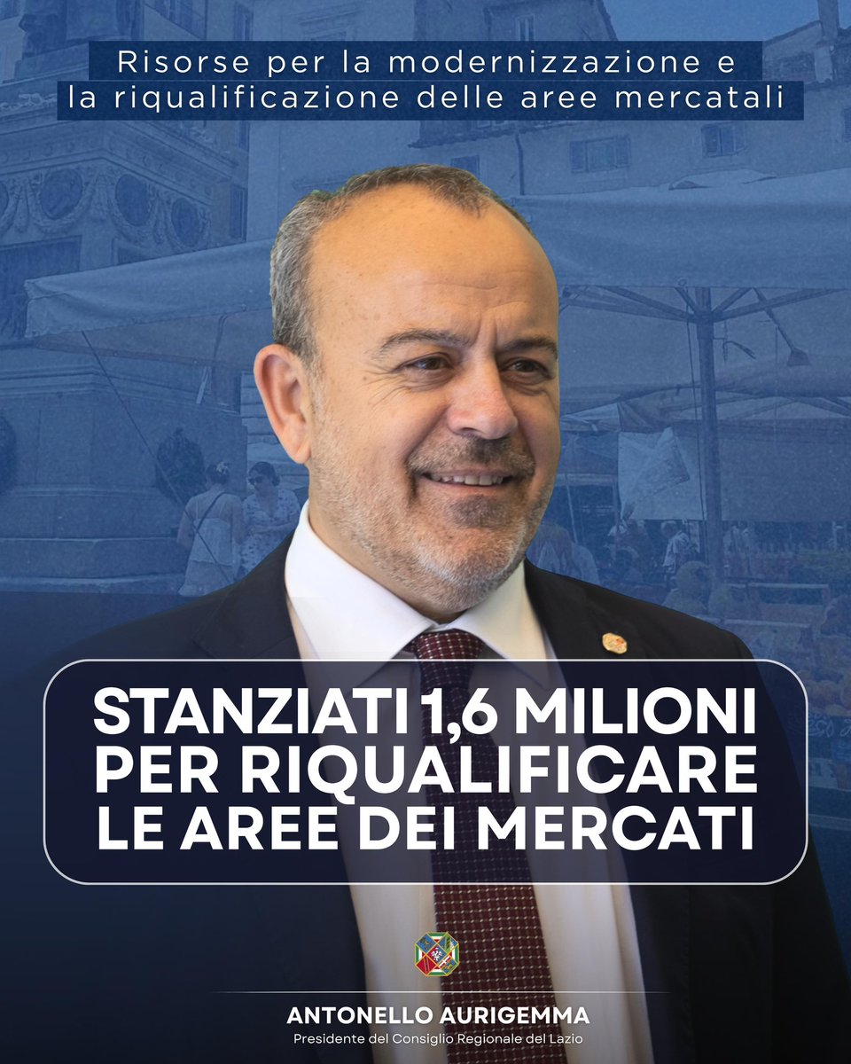 La Regione Lazio investe 1,6 mln € per sostenere i comuni e i municipi di Roma! 

Favoriamo l’innovazione, il decoro e la funzionalità dei mercati su aree pubbliche per un’economia più vivace e attrattiva. 

#Lazio #Commercio #Innovazione #Roma