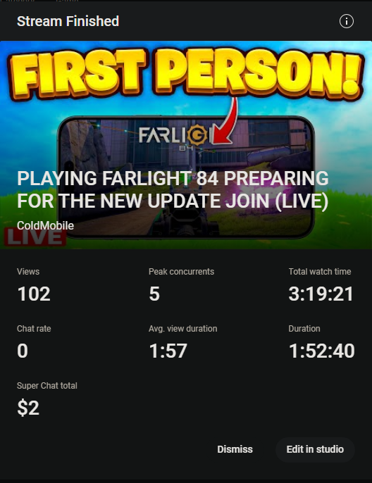 not bad. game was actually fun against real people lol. its so different from the last time i played it. see yall tomorrow #Farlight84