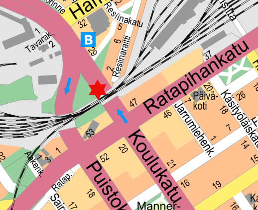 Valaistustyö Koulukadulla välillä Ratapihankatu - ABC Koulukatu klo 14 asti. Yksi ajokaista pois käytöstä työmaan kohdalla. #turku #liikenne