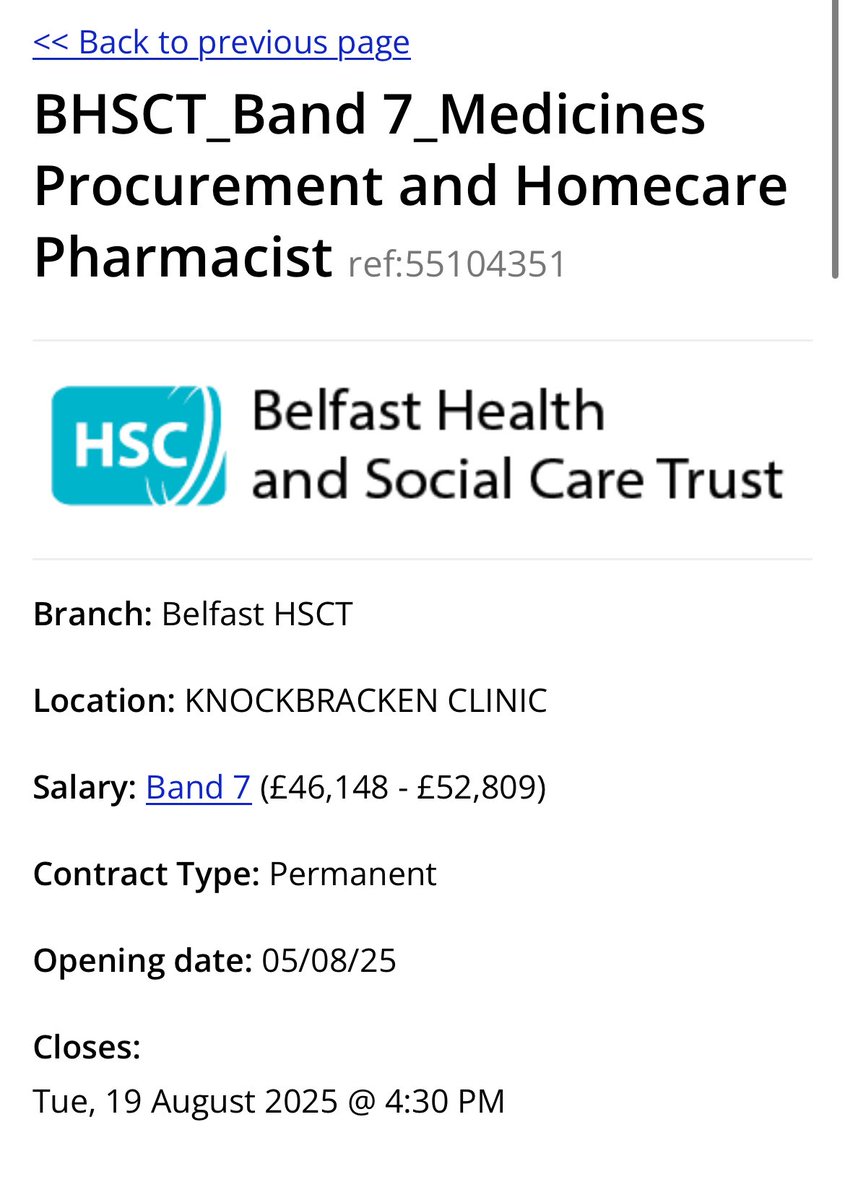 🚨Job Alert 🚨

Check out this exciting new post in <a href="/BelfastTrust/">Belfast Trust</a>  💊

jobs.hscni.net/Job/42494/bhsc…

<a href="/mullaneyeamon1/">Eamon Mullaney</a>