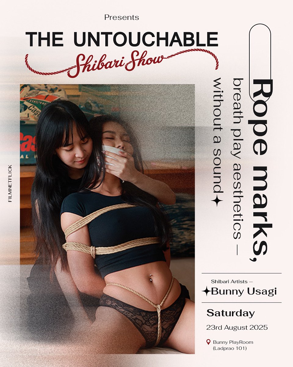 FilmNetflick (@filmnetflick) on Twitter photo The Untouchable Shibari Show
รอยเชือก ความงามของลมหายใจที่ถูกควบคุม—เงียบงัน…แต่น่าหลงใหล.
⸻
Rope marks, breath play aesthetics, without a sound
⸻
Rope Bunny: <a href="/vava38838233/">vava (vevavalentine)</a>
Rigger: <a href="/Usagishibari/">Bunny Usagi うさぎ</a>
📍 Location: BunnyPlay Room, ลาดพร้าว 101
🗓️ วันเสาร์ที่ 23 สิงหาคม 2568
🕕 The Untouchable Shibari Show
รอยเชือก ความงามของลมหายใจที่ถูกควบคุม—เงียบงัน…แต่น่าหลงใหล.
⸻
Rope marks, breath play aesthetics, without a sound
⸻
Rope Bunny: <a href="/vava38838233/">vava (vevavalentine)</a>
Rigger: <a href="/Usagishibari/">Bunny Usagi うさぎ</a>
📍 Location: BunnyPlay Room, ลาดพร้าว 101
🗓️ วันเสาร์ที่ 23 สิงหาคม 2568
🕕