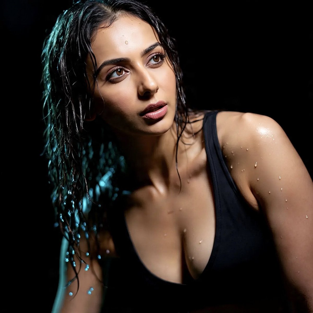 rakuladmirer's tweet photo. #RakulPreetSingh #CloseupPortrait #CyberPunkNeon #4K https://t.co/BhhCtCaCWl