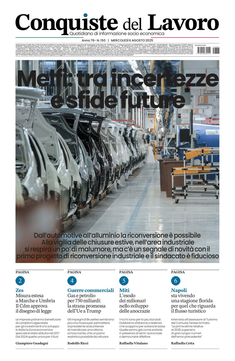 conquiste del lavoro (@conquistepromo) on Twitter photo Sul #giornale del #06 Agosto di <a href="/conquistepromo/">conquiste del lavoro</a>
Seguiteci sul tabloid digitaleโถconquistedellavoro.it Sul #giornale del #06 Agosto di <a href="/conquistepromo/">conquiste del lavoro</a>
Seguiteci sul tabloid digitaleโถconquistedellavoro.it