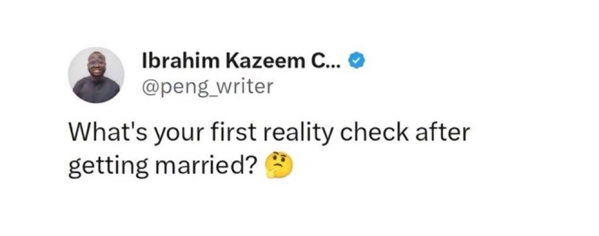 Braceguy3's tweet photo. Marriage is not for the weak😂😂 People were asked to share some reality check after getting married 😨

The replies 
 😳👇 https://t.co/MFqMmBeI8R