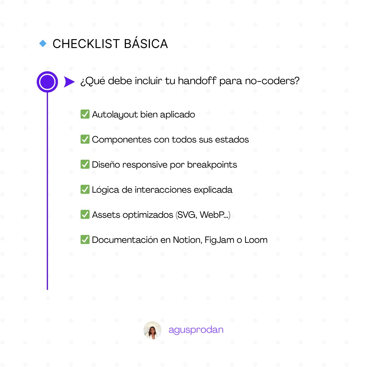 agusprodan's tweet photo. Un buen handoff para no-code explica:

✔ Cómo fluye el usuario
✔ Qué es estático, dinámico o condicional
✔ Qué interacciones son posibles

💡 Más claridad = menos retrabajo. https://t.co/rOplM7jfuh