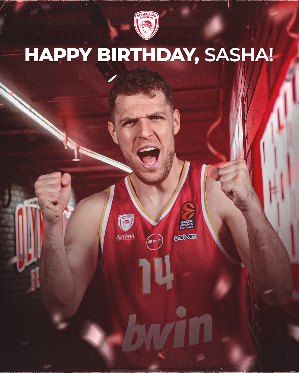 🥳 Here’s to a birthday full of reflection on all the amazing things you’ve achieved and excitement for all the incredible moments still ahead! 

🎂 Happy Birthday Sasha! 

#OlympiacosBC #WeAreOlympiacos #TogetherWeFight