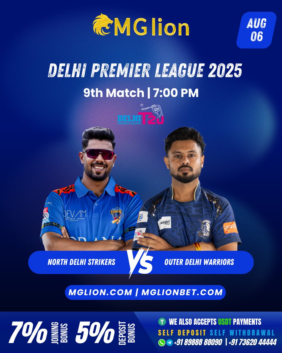 MGlion_india's tweet image. Join now in MGLION!
mglion.com
mglionbet.com

#DelhiPremierLeague #GameOnDelhi #Cricket #T20 #DPL2025 #AdaniDelhiPremierLeague #mglion #mglionindia #india #khelosherkesath