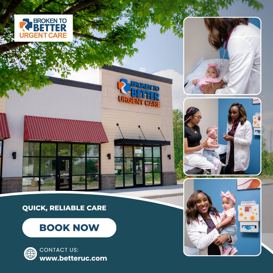 BrokenToBetter's tweet photo. At Broken to Better Urgent Care, we’re here when you need us most.
✅ Walk-ins welcome
✅ Quick, reliable care
✅ Experienced medical professionals

💻 https://t.co/pOqDGTNnY1
📩 betteruc@pm.me

#UrgentCare #FortMillHealth #BrokenToBetter #WalkInClinic #LocalCare https://t.co/5T7zae1lR7