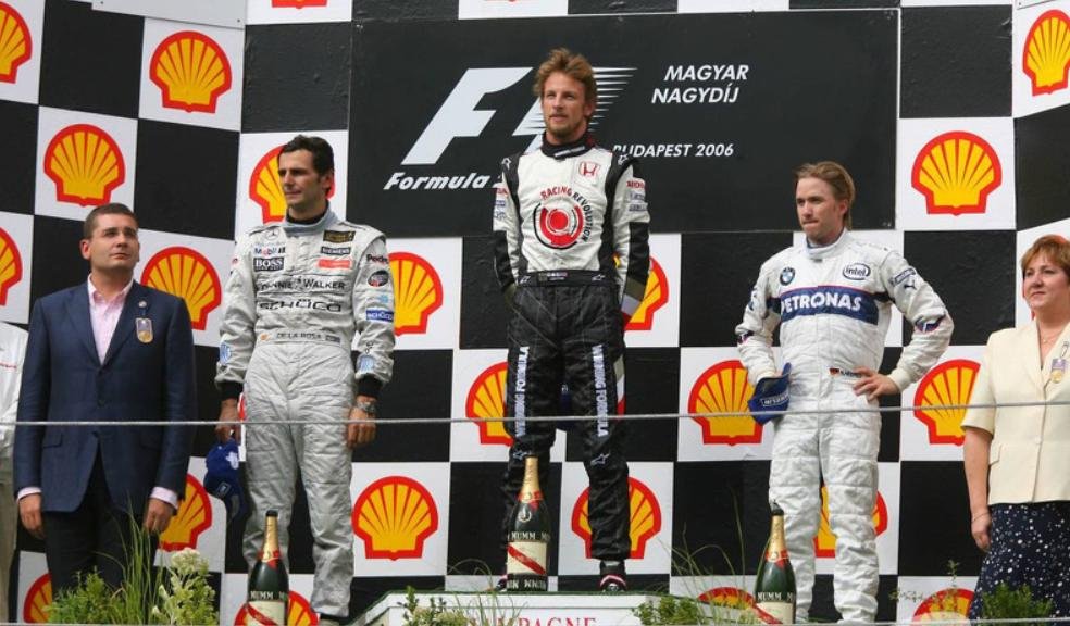 #MsportXtra © (@msportxtra) on Twitter photo #F1 #OnThisDay, August 6th 2006, a wet to dry #HungarianGP saw <a href="/JensonButton/">Jenson Button</a> (<a href="/HondaRacingF1/">Honda Racing F1_Archive</a> ) winning his first race after starting 14th. <a href="/PedrodelaRosa1/">Pedro de la Rosa</a> (<a href="/McLarenF1/">McLaren</a> ) was 2nd while <a href="/NickHeidfeld/">Nick Heidfeld</a> (BMW) finished 3rd. youtube.com/watch?v=fZi-_B… #MsportXtra <a href="/UnracedF1/">UnracedF1</a> <a href="/HungaroringF1/">Hungaroring</a> #F1 #OnThisDay, August 6th 2006, a wet to dry #HungarianGP saw <a href="/JensonButton/">Jenson Button</a> (<a href="/HondaRacingF1/">Honda Racing F1_Archive</a> ) winning his first race after starting 14th. <a href="/PedrodelaRosa1/">Pedro de la Rosa</a> (<a href="/McLarenF1/">McLaren</a> ) was 2nd while <a href="/NickHeidfeld/">Nick Heidfeld</a> (BMW) finished 3rd. youtube.com/watch?v=fZi-_B… #MsportXtra <a href="/UnracedF1/">UnracedF1</a> <a href="/HungaroringF1/">Hungaroring</a>