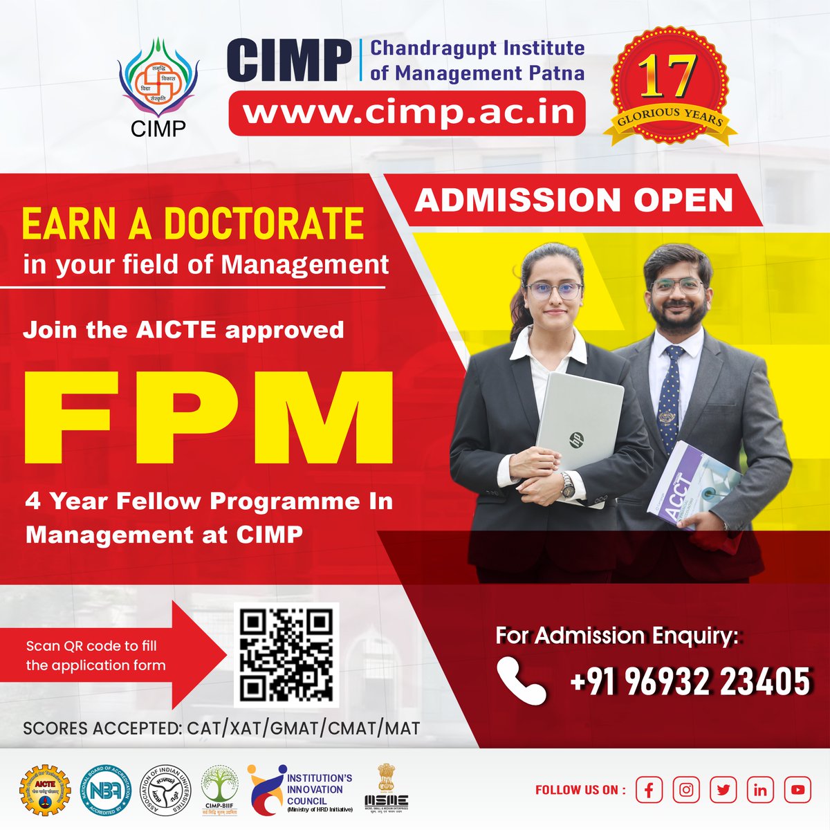 Chandragupt Institute of Management Patna (CIMP) (@cimpmedia) on Twitter photo cimp.ac.in
CIMP invites applications for ๐๐ฒ๐น๐น๐ผ๐ ๐ฃ๐ฟ๐ผ๐ด๐ฟ๐ฎ๐บ๐บ๐ฒ ๐ถ๐ป ๐ ๐ฎ๐ป๐ฎ๐ด๐ฒ๐บ๐ฒ๐ป๐ (๐๐ฃ๐ ) ๐๐ฑ๐บ๐ถ๐๐๐ถ๐ผ๐ป. For Enquiry and Admissions
๐ง admission@cimp.ac.in
โ 9693223405
๐ admission.cimp.ac.in cimp.ac.in
CIMP invites applications for ๐๐ฒ๐น๐น๐ผ๐ ๐ฃ๐ฟ๐ผ๐ด๐ฟ๐ฎ๐บ๐บ๐ฒ ๐ถ๐ป ๐ ๐ฎ๐ป๐ฎ๐ด๐ฒ๐บ๐ฒ๐ป๐ (๐๐ฃ๐ ) ๐๐ฑ๐บ๐ถ๐๐๐ถ๐ผ๐ป. For Enquiry and Admissions
๐ง admission@cimp.ac.in
โ 9693223405
๐ admission.cimp.ac.in
