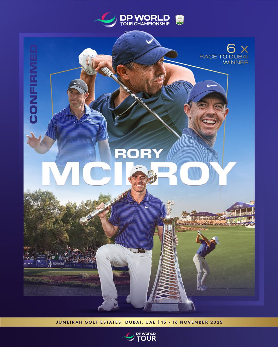 🚨🗣️ OFFICIAL: Rory McIlroy returns to the #DPWTC this November!

🎟️ Get your tickets and receive a free one-month membership trial with <a href="/WHOOP/">WHOOP</a> 👉 bit.ly/4fIYCwc