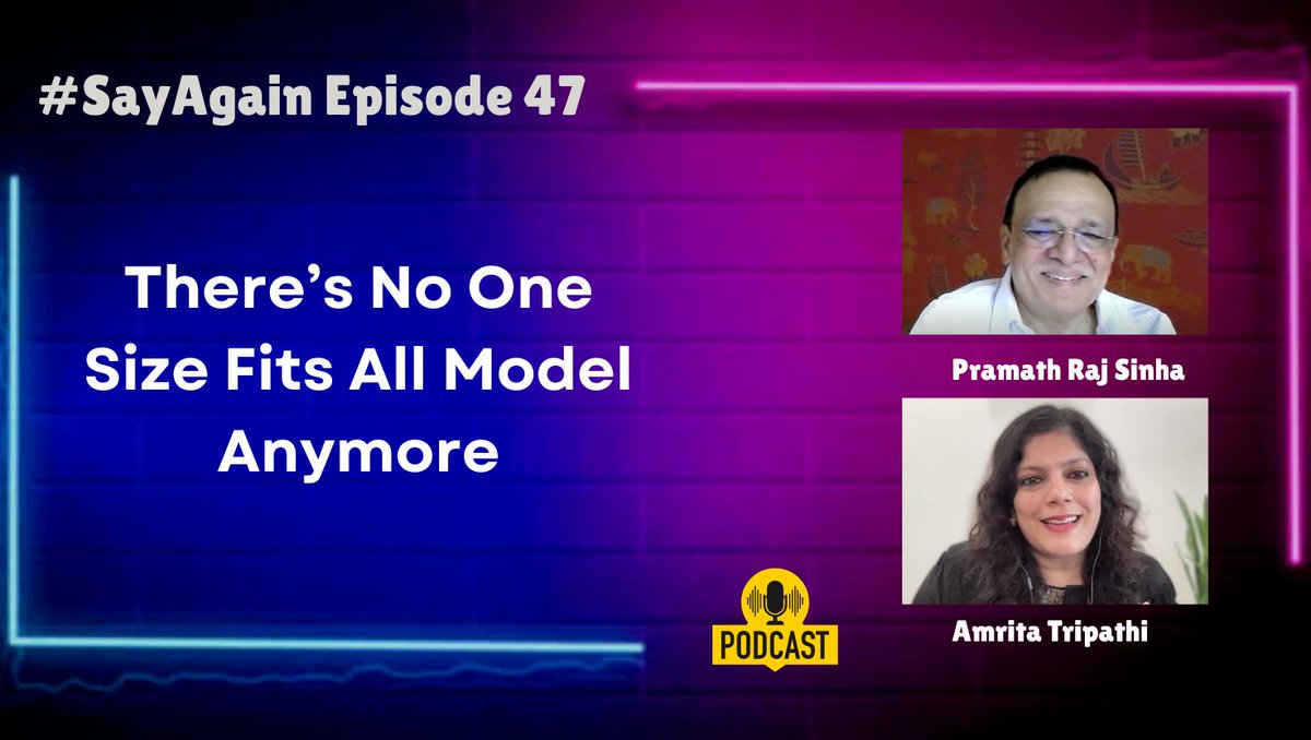amrita tripathi (@amritat) on Twitter photo <a href="/PramathSinha/">Pramath Raj Sinha | प्रमथ राज सिन्हा</a> Do catch the Say again podcast wherever you get your pods. Let me know what resonates? And do hit like/ subscribe/ share - you know the drill. Appreciate it!
Spotify: open.spotify.com/episode/5dzsiv…
Apple:
podcasts.apple.com/in/podcast/say… <a href="/PramathSinha/">Pramath Raj Sinha | प्रमथ राज सिन्हा</a> Do catch the Say again podcast wherever you get your pods. Let me know what resonates? And do hit like/ subscribe/ share - you know the drill. Appreciate it!
Spotify: open.spotify.com/episode/5dzsiv…
Apple:
podcasts.apple.com/in/podcast/say…
