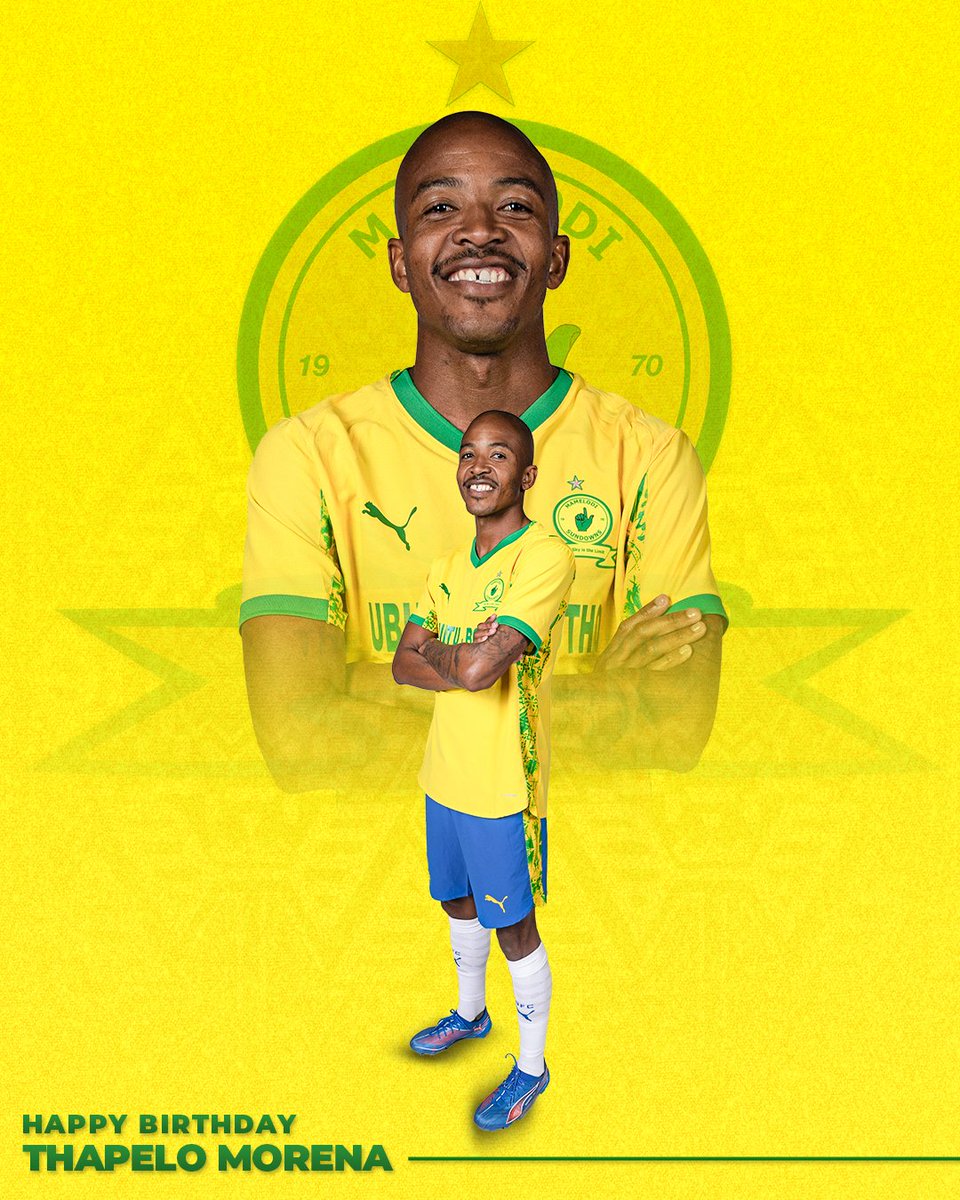Mamelodi Sundowns FC (@masandawana) on Twitter photo Masandawana, let's all wish Thapelo Morena a very happy birthday! 🥳
Have a super day Matrapa! 🏃💨
#Sundowns #HappyBirthdayThapelo Masandawana, let's all wish Thapelo Morena a very happy birthday! 🥳
Have a super day Matrapa! 🏃💨
#Sundowns #HappyBirthdayThapelo