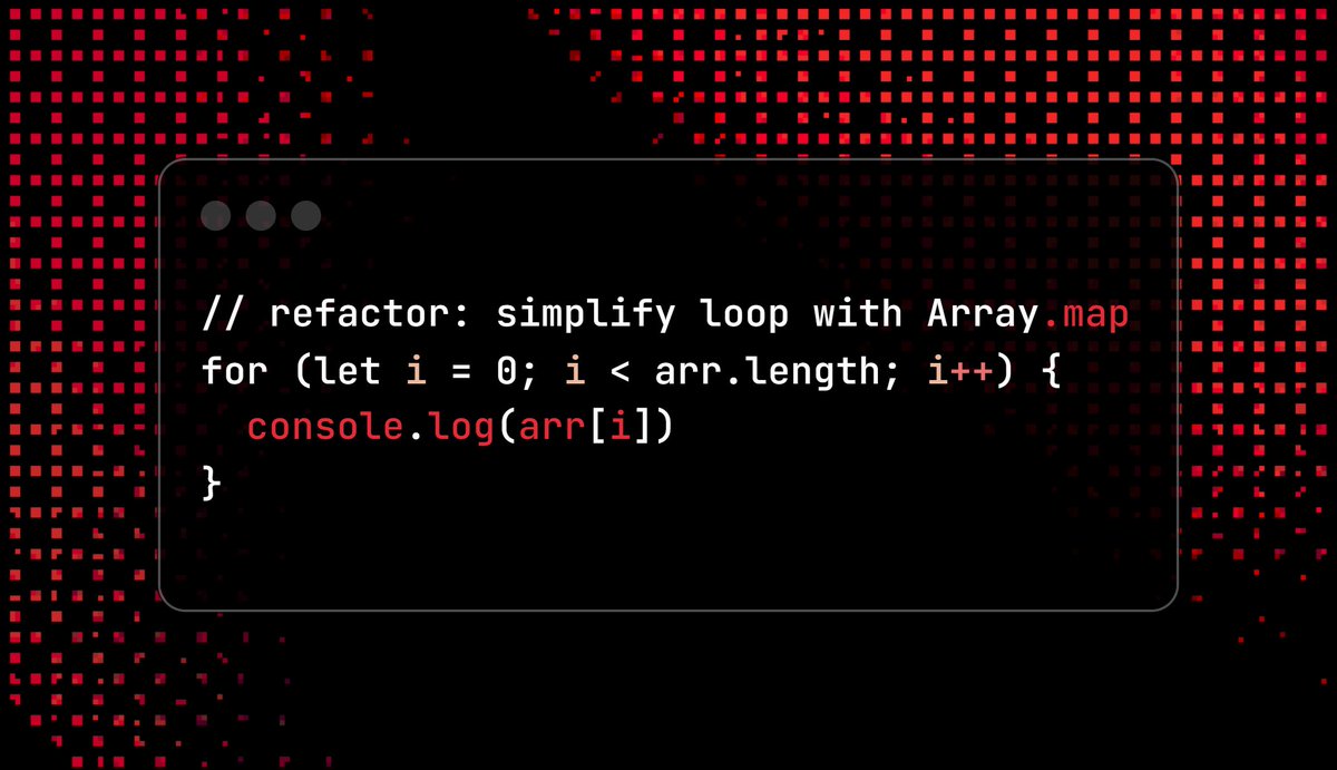 nrachabathuni's tweet image. Use // refactor: comments to instruct AI inline, making complex rewrites fast &amp;amp; context-aware.

AI writes it. You review. Instant boost 🚀

#CursorIDE #AIcoding #CodeEditor #DeveloperTools
