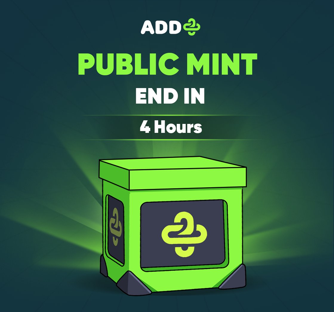 4 hours left before the Public Round ends

Don’t miss out: nft.addplus.org