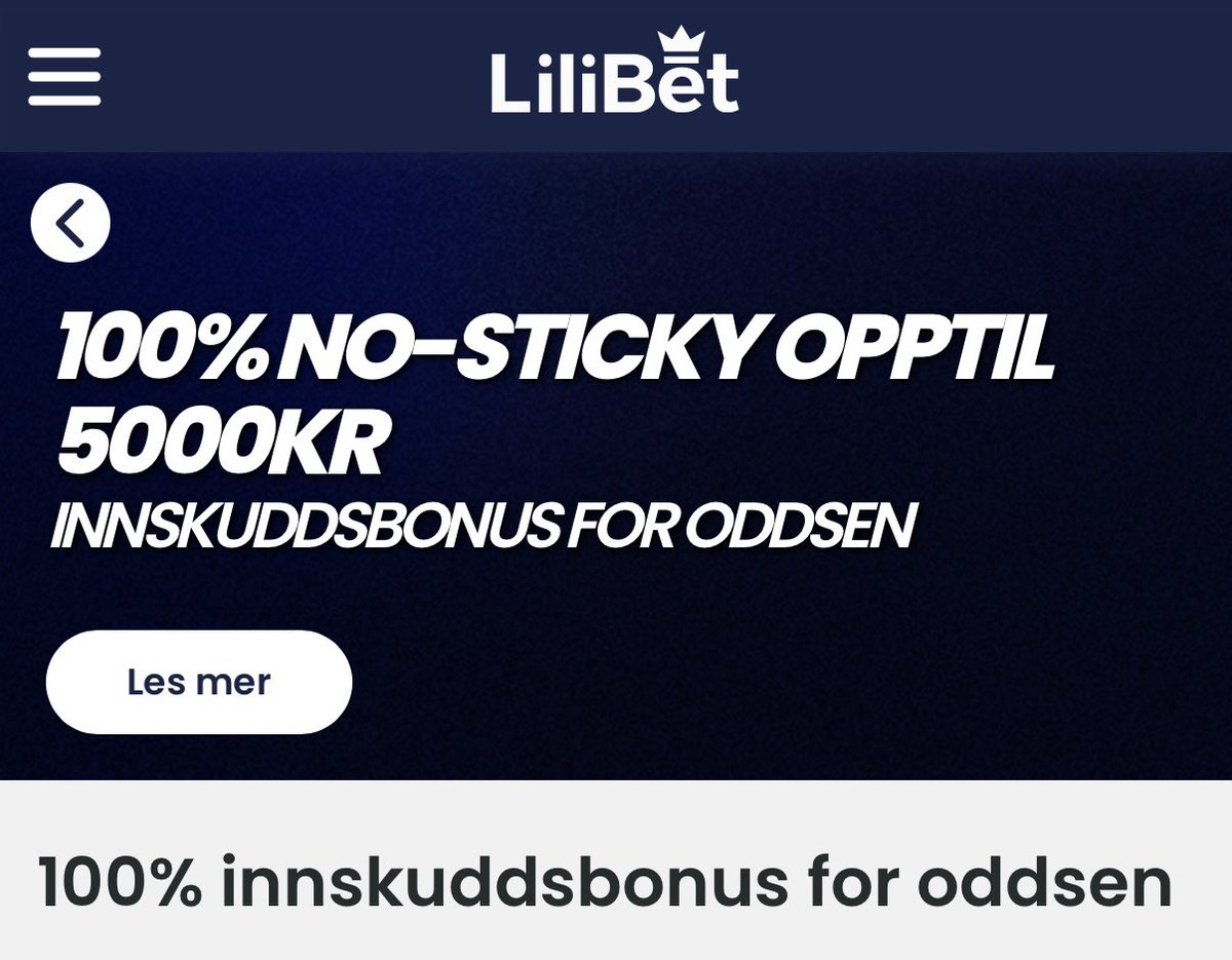 🗣 PREMIER LEAGUE START!

🌟NORGES BESTE ODDSBONUS🌟
(Lag deg konto via link i bio, så får du bonusen.)

Norges beste oddsbonus? NO STICKY🤑 100% innskuddsbonus på både odds og casino opptil hele 5000kroner. Begge bonusene er NO STICKY💰

🎉250kr til to stk:
✅RT + følg meg