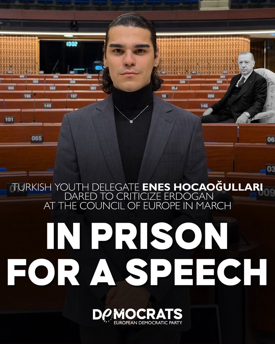 Yesterday, Turkish Council of Europe youth delegate Enes Hocaoğulları was imprisoned in Ankara after denouncing, last March, the torture of peaceful protesters. This outrage exposes once more Erdogan’s systematic assault on democracy. The European Commission cannot remain silent: