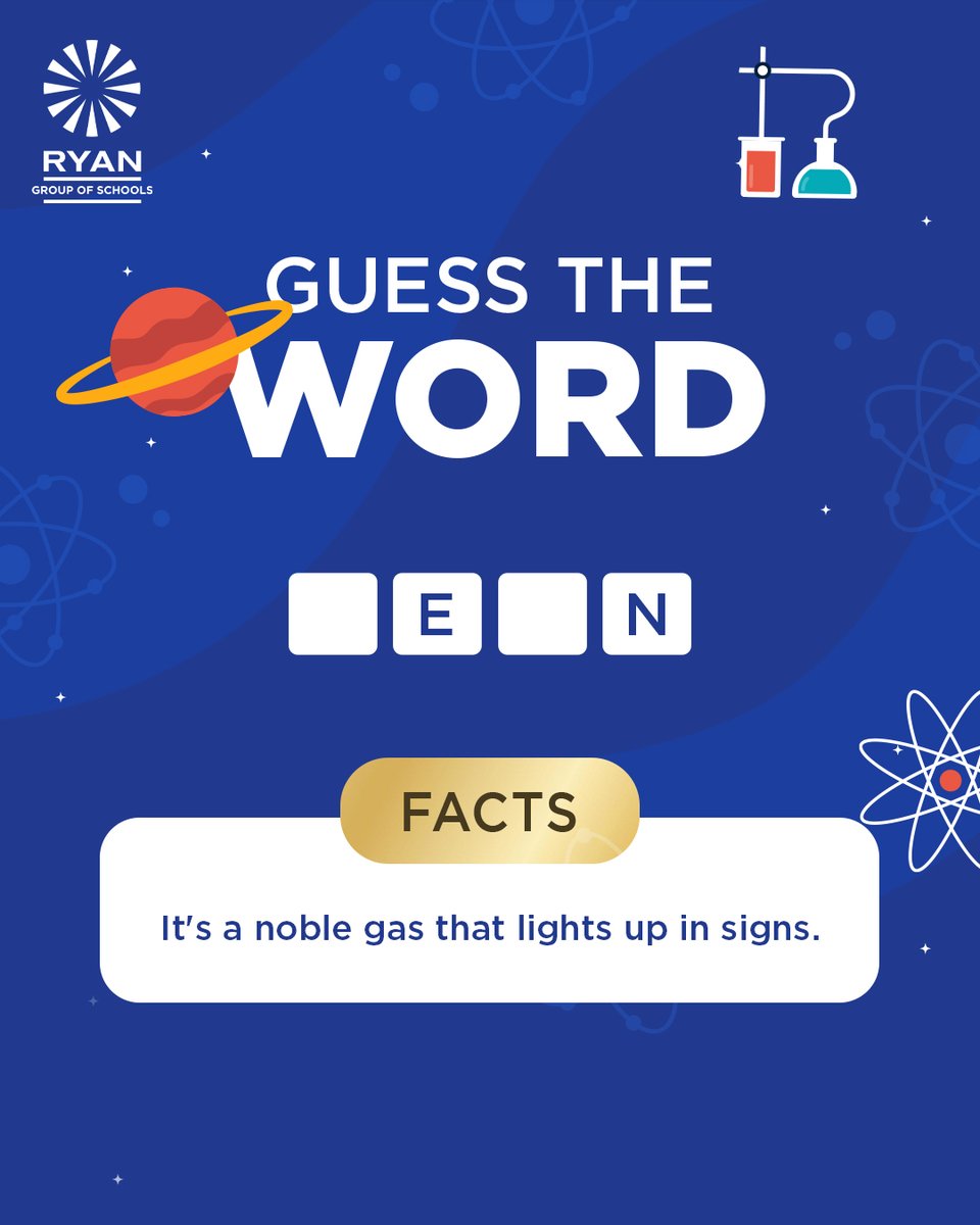 Put your science skills to work! 🔬 Guess the term using two simple hints. 

#RyanGroupOfSchools #ScienceFun #WordChallenge #STEMExplorers
