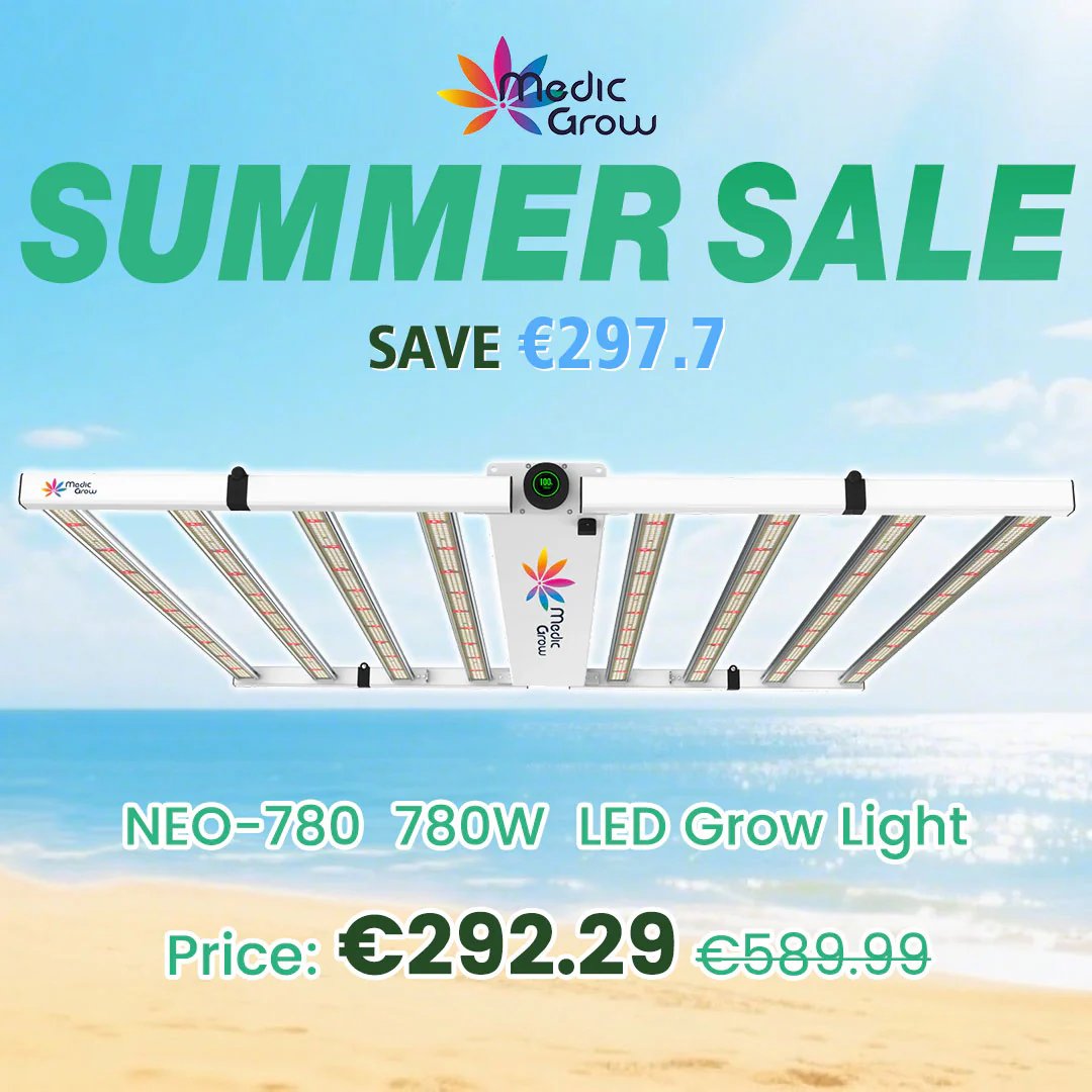 medicgrow's tweet photo. 🌱 Medic Grow NEO-780 – 780W Smart
🔥 50% OFF – Save €292.29!
Smart control + 780W power = Max yields.
Now only €297.70!
📲 https://t.co/Zp3KCRaEg2
#MedicGrow #SmartGrowLight #CannabisGrow #LEDGrow #GrowTech #Horticulture https://t.co/C9iMvnmCoj