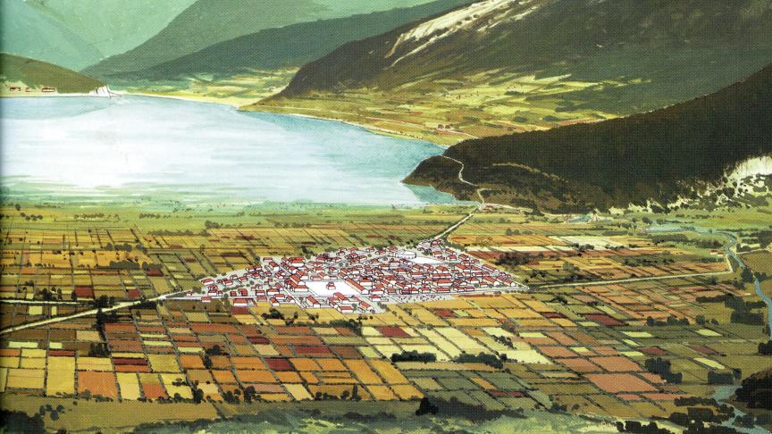 de74vil's tweet image. 9/ 
Ici, vous avez une reconstitution de la cité antique d’Annecy (Boutae) avec son domaine et son lac.