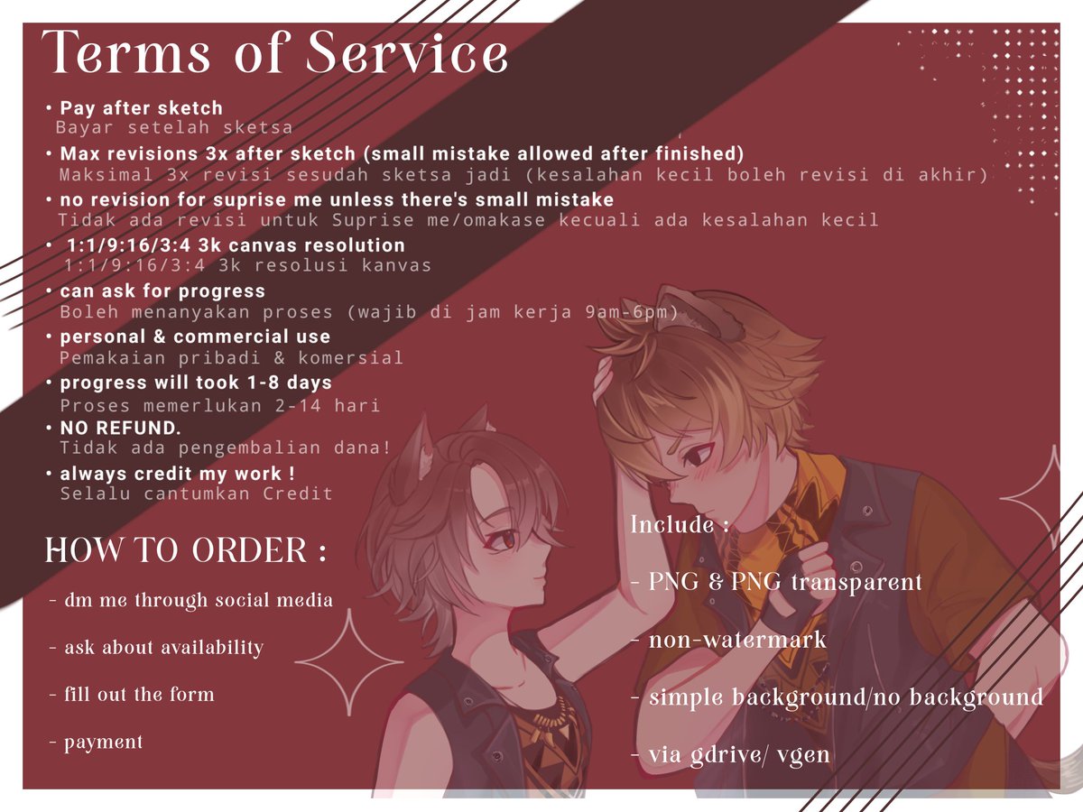 Open commission for local and international‼️
if you interested with my commission please dm me &lt;3 or click my vgen link in my bio
\⁠(⁠๑⁠╹⁠◡⁠╹⁠๑⁠)⁠ﾉlike and share very apreciated!!🤍🤍

#zonakaryaid #artidn #artistindonesia #ArtistOnTwitter #VGenComm #Commission