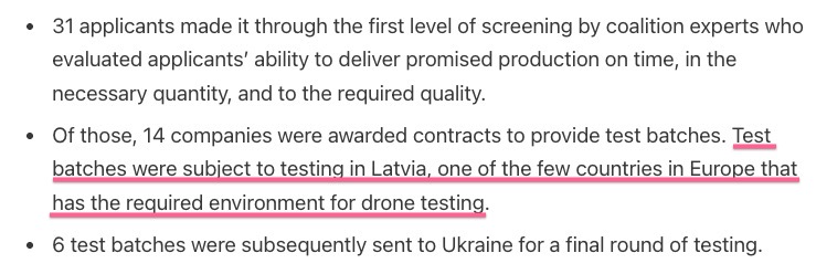 Esam daudz dzirdējuši publiskus pārmetumus aizsardzības nozarei par to, ka ir darīts pārāk maz dronu tehnoloģiju attīstībai. Bet kā beigās izrādās, mums vieniem no retajiem, ir testiem piemērots dronu poligons! 👍