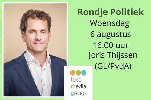 Gilia (@gilia_vd) on Twitter photo Vandaag maar liefst 3 x rondje politiek op <a href="/LocoFM/">LocoFM | Jouw Regioradio!</a>
we beginnen om 16.00 uur met <a href="/Joris_PvdA/">Joris Thijssen</a> (Joris Thijssen) van <a href="/gl_pvda/">GroenLinks-PvdA</a>
Presentatie <a href="/huubverberk1/">huub verberk</a> en ondergetekende Vandaag maar liefst 3 x rondje politiek op <a href="/LocoFM/">LocoFM | Jouw Regioradio!</a>
we beginnen om 16.00 uur met <a href="/Joris_PvdA/">Joris Thijssen</a> (Joris Thijssen) van <a href="/gl_pvda/">GroenLinks-PvdA</a>
Presentatie <a href="/huubverberk1/">huub verberk</a> en ondergetekende